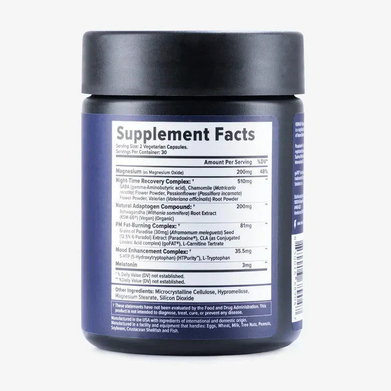 Night Shred Fat Burner and Natural Sleep Support | Ashwaganda, 5-HTP, CLA, Melatonin | Appetite Suppressant | Weight Loss Support Nighttime Fat Burning (60 Vegetarian Capsules)